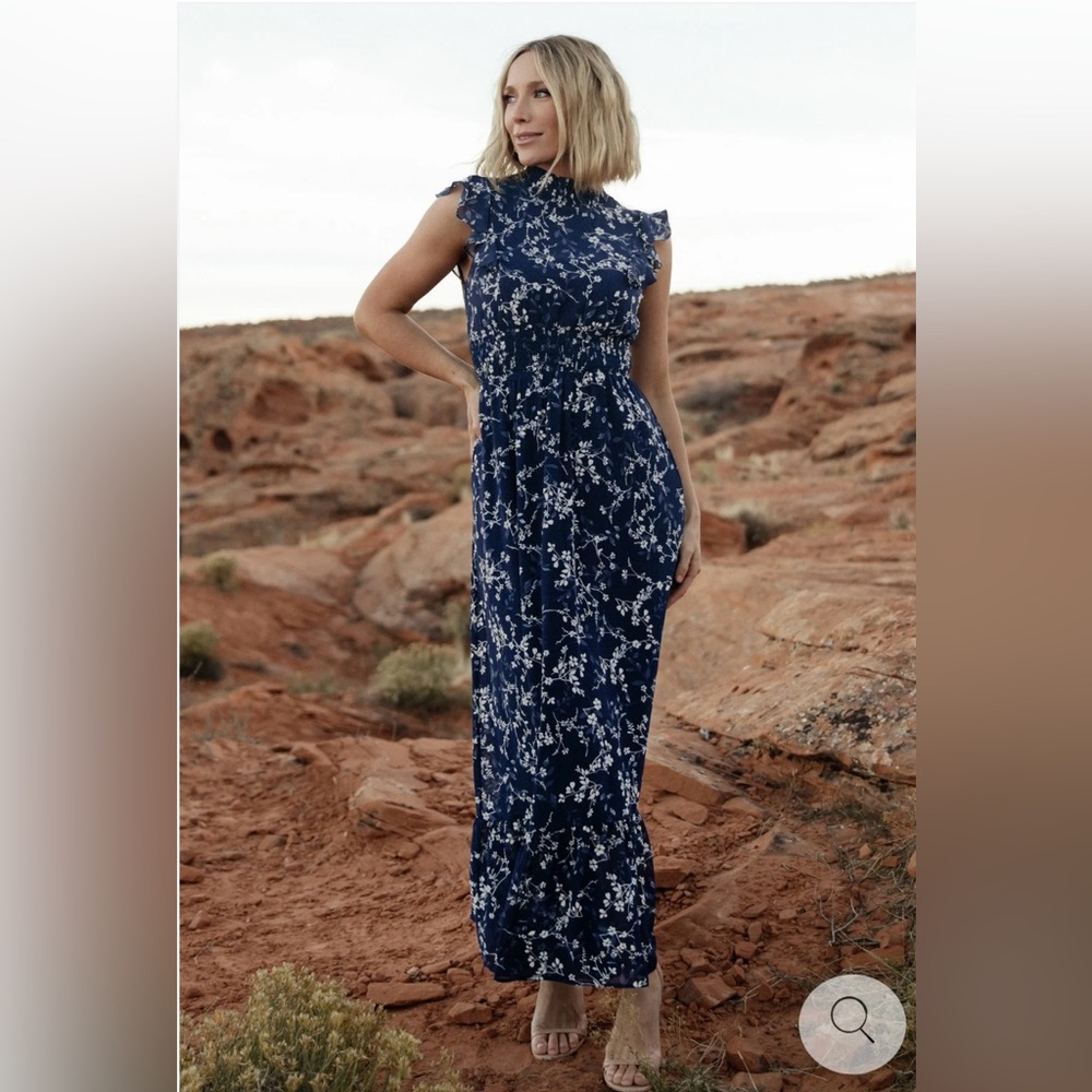 Baltic Born Kearny Navy Floral Maxi Dress